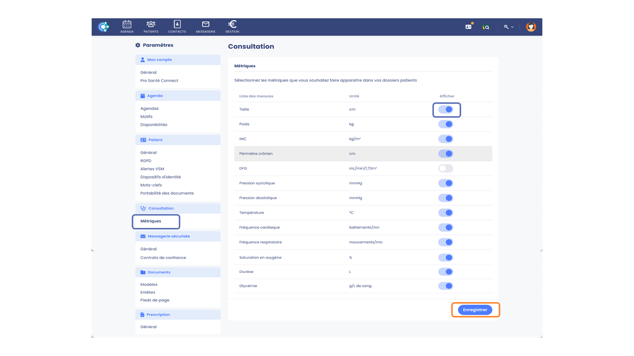 volet de synthèse médicale